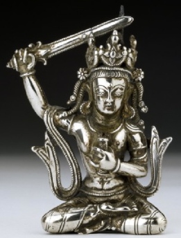 11th century, Western Tibet, Manjushri, silver, at the Ashmolean Museum (UK)