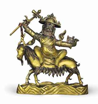 18th century circa, Tibet, Narwa Garbo, gilt copper alloy, private collection, Christie's.