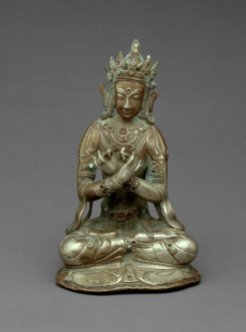 15th century, Southern Tibet, Vajradhara, silver with stone inlay, at the Art Institute of Chicago (USA).