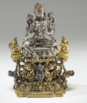 14th century, Central Tibet, Tara and attendants, silver and gilt copper alloy, at the Virginia Museum of Fine Arts (USA).