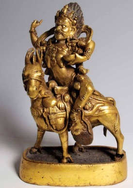 15th c., Tibet, Magzor Gyalmo, gilt bronze, 27,5 cm, lab. Lhamo, khyang, Hollywood Galleries