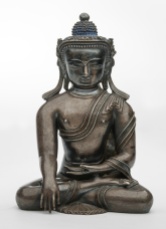 14th century, Tibet, Shakyamuni, silver with copper inlay, private collection, photo by Nagel .