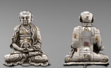15th-16th century, Tibet, lama, silver with copper and gold inlay, private collection, photo by Tenzing Asian Art .