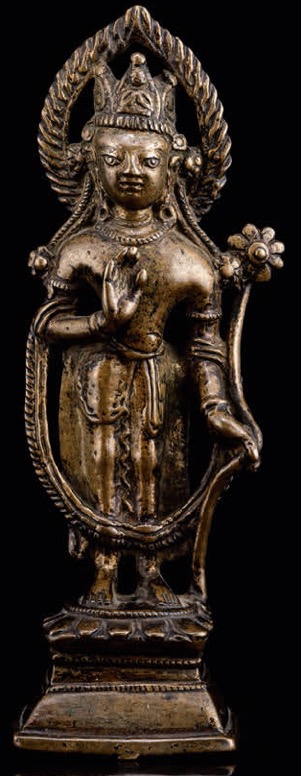12th c. cir., Kashmir (or WH?), Padmapani, bronze, 18,5 cm, sale 103 China 1, Nagel