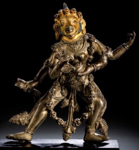 18th century, Tibet, Vajravarahi, silver alloy, private collection, photo by Nagel.
