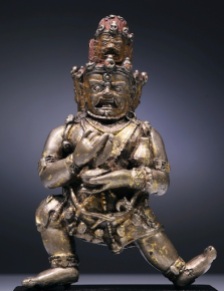 16th century, Tibet, Mahakala, silver (with cold gold and pigments), private collection, photo by Hardt.