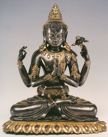18th c., Mongolia, Avalokiteshvara, (parcel-gilt) silver, Dolonnor style, 202955 HAR