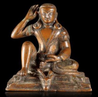17th c., Tibet?, Milarepa, (c.a.), 8,5 cm, 28jan21, 10th auction lot 2984 Treasure Art