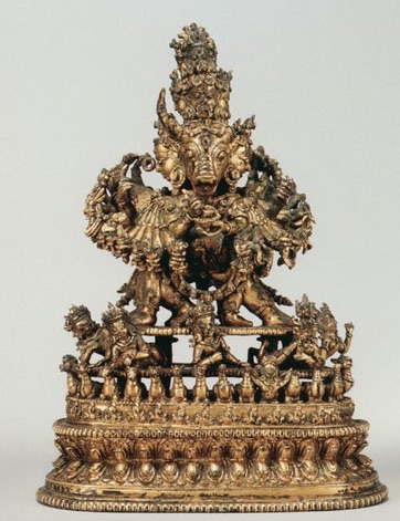16th c., Tibet, Vajrabhairava, gilt metal, 11980 HAR